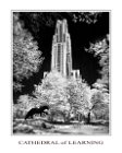 02700810MONELINE  Cathedral of Learning Infrared Black and White - "Mini Poster" Border & Text Included