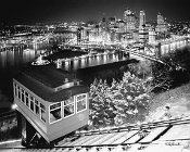 02BW  Duquesne Incline Night Black and White