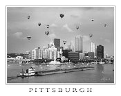 5540M  Regatta Hot Air Balloon Launch Black and White - "Mini Poster" Border & Text Included