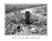 CABWM  Civic Arena, Three Rivers Stadium Aerial Black and White