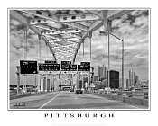 FPB1  Fort Pitt Bridge Black and White - "Mini Poster" Border & Text Included