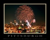 060810M  Forth of July Fireworks - West End Overlook - "Mini Poster" Border & Text Included
