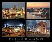 45N  The City, Heinz Field, PNC Park & Consol Energy Center Group of 4 Collage.