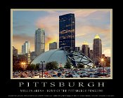 76604M  Mellon Arena Twilght - Mini Poster" Border & Text Included