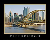 29020810MF  Fort Pitt Bridge and City - "Mini Poster" Border & Text Included