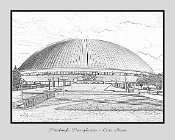 CivicArenaFrontLD  COLOR PHOTOGRAPH CONVERTED INTO DIGITAL BLACK AND WHITE LINE ART