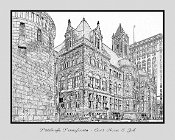 CourtHouseJail  COLOR PHOTOGRAPH CONVERTED INTO DIGITAL BLACK AND WHITE LINE ART