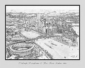 LDCity3Rstadium  COLOR PHOTOGRAPH CONVERTED INTO DIGITAL BLACK AND WHITE LINE ART