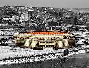 3Rsnowwide  Three Rivers Stadium Winter ca.1980 - Line Art