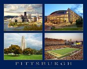 41  University of Pittsburgh Collage - City View, Petersen Events Center, Cathedral of Learning, Panthers Game at Heinz Field
