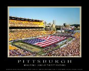 747060810MTEST  Panther Game at Heinz Field - US Flag Ceremony - "Mini Poster" Border & Text Included